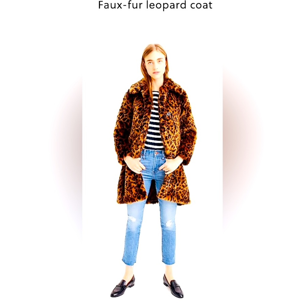 J Crew Faux Leopard Coat, 3X